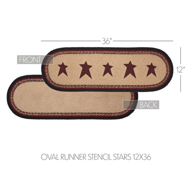 Connell Oval Runner Stencil Stars 12x36 - The Fox Decor
